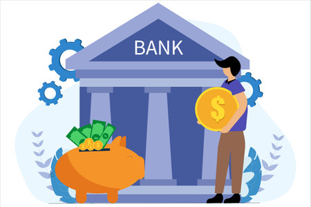 Finance Flat Illustrationのイラスト素材