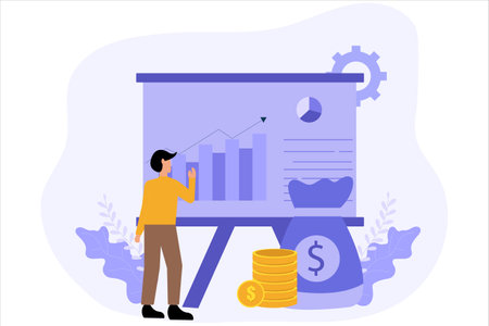 Finance Flat Illustrationのイラスト素材
