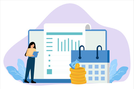 Finance Flat Illustrationのイラスト素材