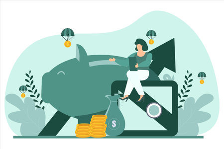 Finance Flat Illustrationのイラスト素材