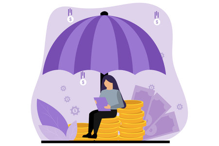 Finance Flat Illustrationのイラスト素材