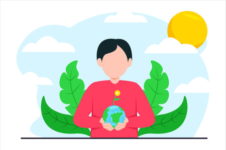 Earth Day Protect the Planet Flat Designのイラスト素材