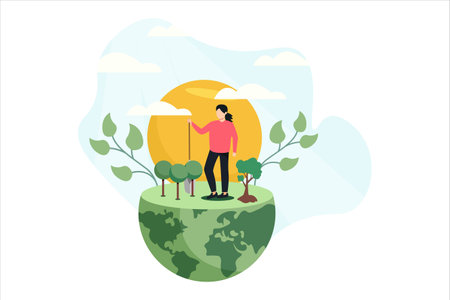 Earth Day Save the Planet Flat Designのイラスト素材