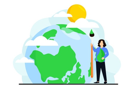 Earth Day Protect the Planet Flat Designのイラスト素材