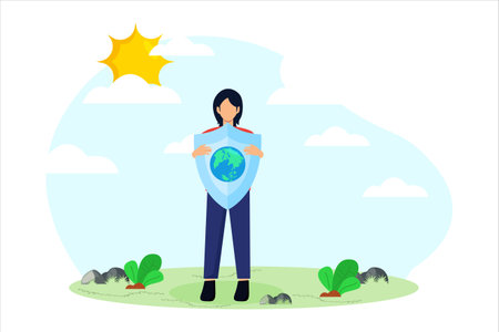 Earth Day Save the Planet Flat Designのイラスト素材