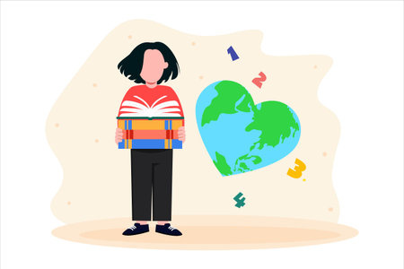 World Book Day Flat Designのイラスト素材