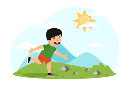 Happy Children's Day Flat Designのイラスト素材