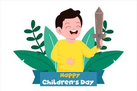 Happy Children's Day Flat Designのイラスト素材