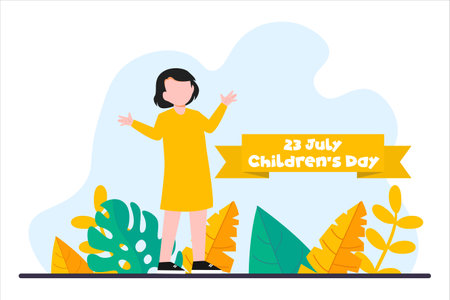 Happy Children's Day Flat Designのイラスト素材