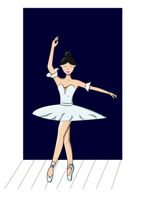 Design character ballerina illustrationのイラスト素材
