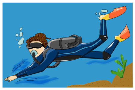 Design character divers illustrationのイラスト素材