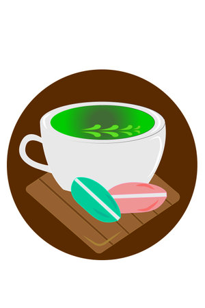 Matcha coffee vector illustrationのイラスト素材