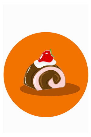 Strawberry cream topping roll