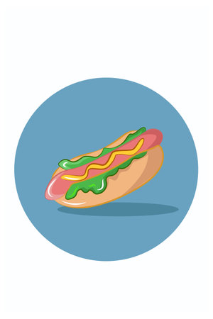 Great Hotdogs vector illustrationのイラスト素材