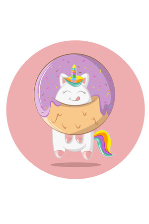 A giant donuts clad pony vector illustrationのイラスト素材