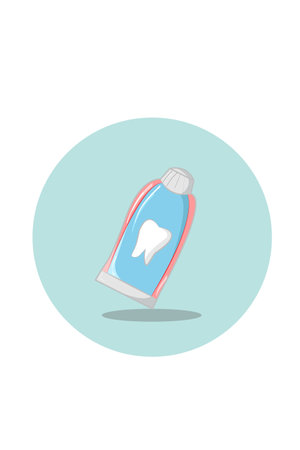 Child toothpaste vector illustrationのイラスト素材