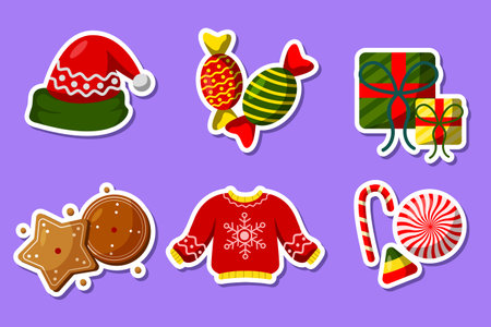 Set Collection of Christmas Stickerのイラスト素材