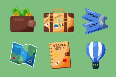 Set of Traveling Element Designのイラスト素材