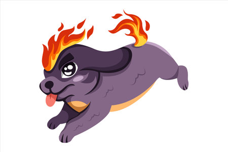 Cute Little Dog Character Illustrationのイラスト素材