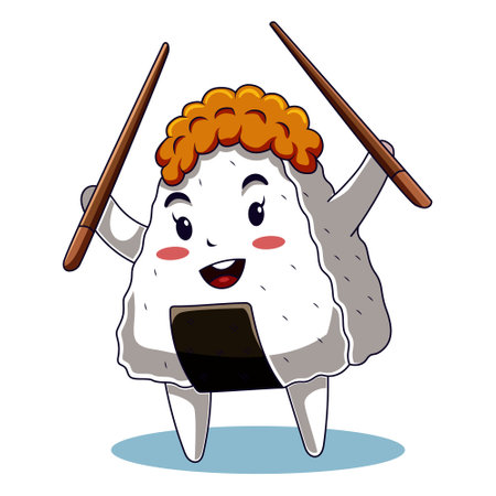 Cute Japanese Food Character Illustrationのイラスト素材
