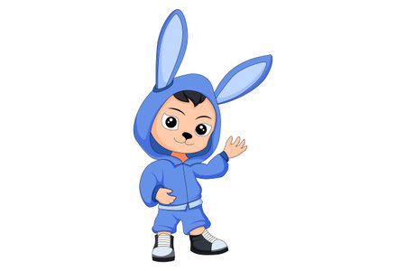Cute Bunny Character Design Illustrationのイラスト素材