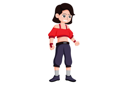 Cute Girl Character Design Illustrationのイラスト素材