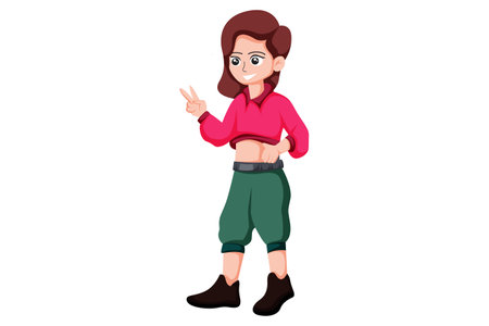 Cute Girl Character Design Illustrationのイラスト素材