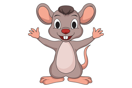 Cute Mouse Character Design Illustrationのイラスト素材
