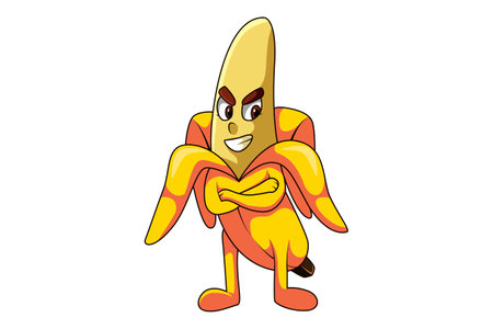 Cute Banana Character Design Illustrationのイラスト素材