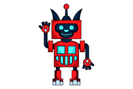 Robot Assistant Character Design Illustrationのイラスト素材