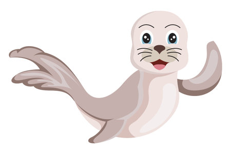 Cute Seals Character Design Illustrationのイラスト素材