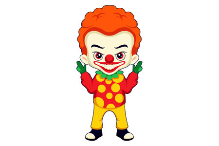 Cute Little Clown Character Design Illustrationのイラスト素材