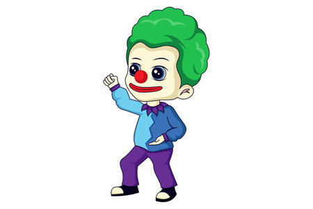 Cute Little Clown Character Design Illustrationのイラスト素材