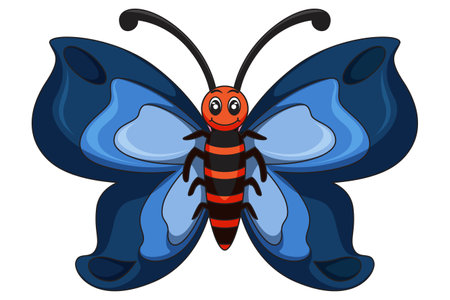 Cute Butterfly Character Design Illustrationのイラスト素材