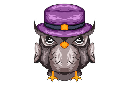 Halloween Owl Character Design Illustrationのイラスト素材