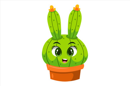 Cute Cactus Character Design Illustrationのイラスト素材