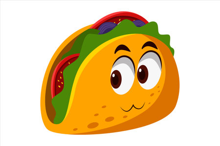 Cute Taco Character Design Illustrationのイラスト素材