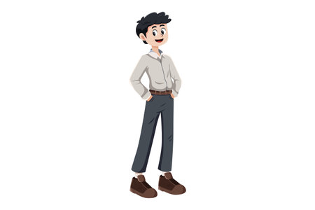 Cute Student Character Design Illustrationのイラスト素材