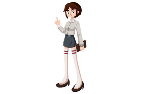 Cute Student Character Design Illustrationのイラスト素材