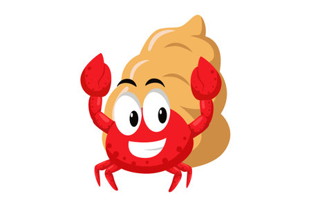 Cute Crab Character Design Illustrationのイラスト素材
