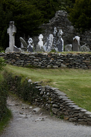 Medieval monastery Glendaloughの写真素材