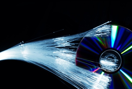 fiber optics and compact discの写真素材