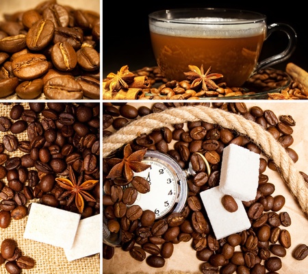 Beautiful coffee collageの写真素材