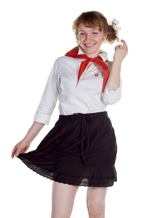 pionner girl in uniformの写真素材