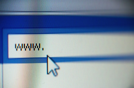 macro shot of www and cursorの写真素材