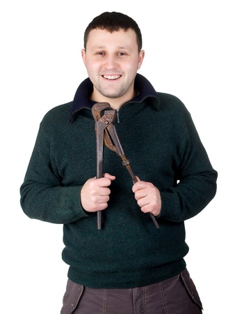 man holding swing-keyの写真素材