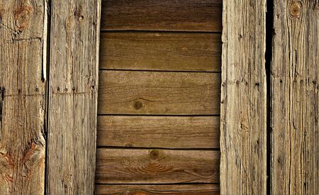 boarded up old wooden fenceの写真素材
