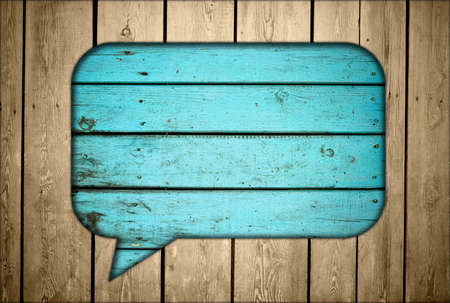 Wooden fence with chat boxの写真素材