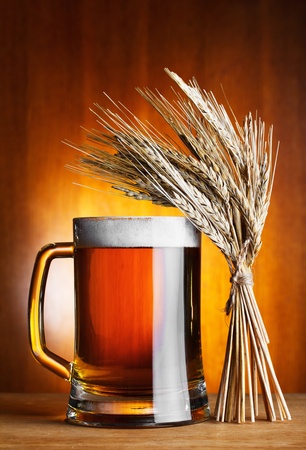 mug of beer and wheatの写真素材