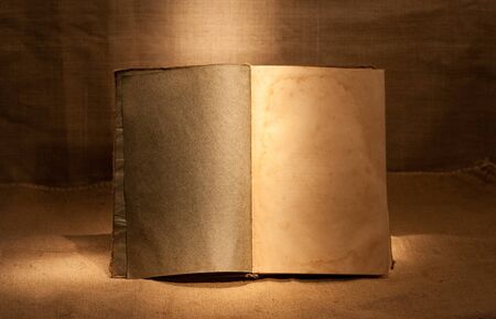 clear open book in dark roomの写真素材
